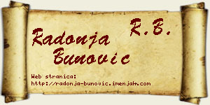 Radonja Bunović vizit kartica
